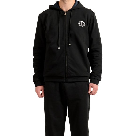 Billionaire Men's Black Full Zip Logo Print Track Sweat Suit US XL IT 54 - Picture 1 of 13